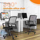 Home Office Chair, Mesh Mid High Back Ergonomic Computer Executive Task Desk with Lumbar Support