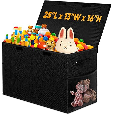 Collapsible Storage Bins with Lids, Toy Storage Organizer Toddler Bin Boxes for Kids, Boys