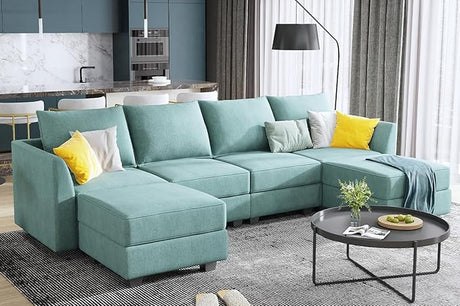 Modular Sectional Sofa U Shaped Sectional Couch with Reversible Chaise Modular Couch