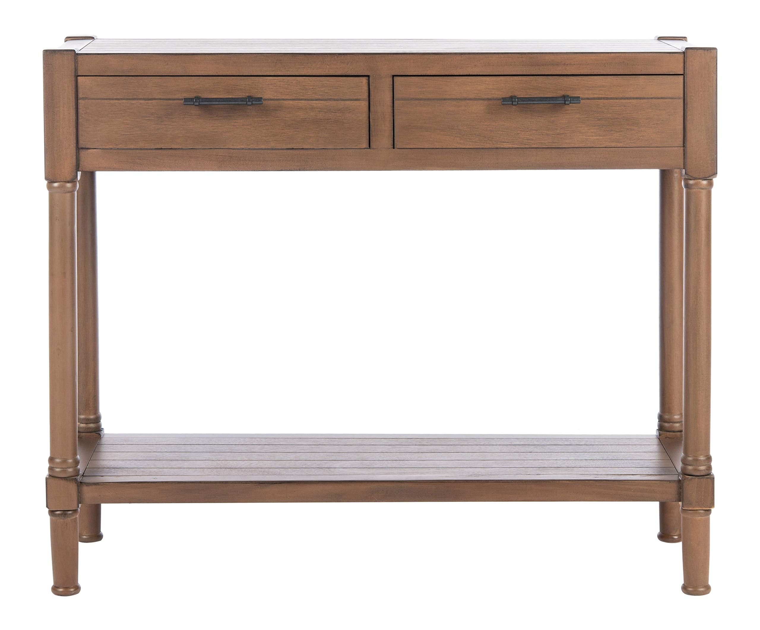 Home Collection Filbert Brown 2-Drawer Bottom Shelf Console Table