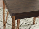 Bandyn Contemporary Occasional Table Set with Steel Legs, Set of 3, Dark Brown