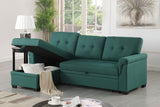 Lucca Green Sectional Sleeper Sofa - Versatile Sleeper Couch & Sofa Bed with Storage