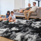 Black White Grey Rugs for Living Room 5x8, Shag Fuzzy Fluffy Rugs for Kids Room,