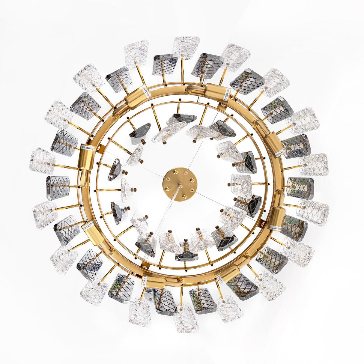 Round Crystal Chandelier, Luxury Ceiling Lighting Lamps 8 Light Gold Chandelier, Modern