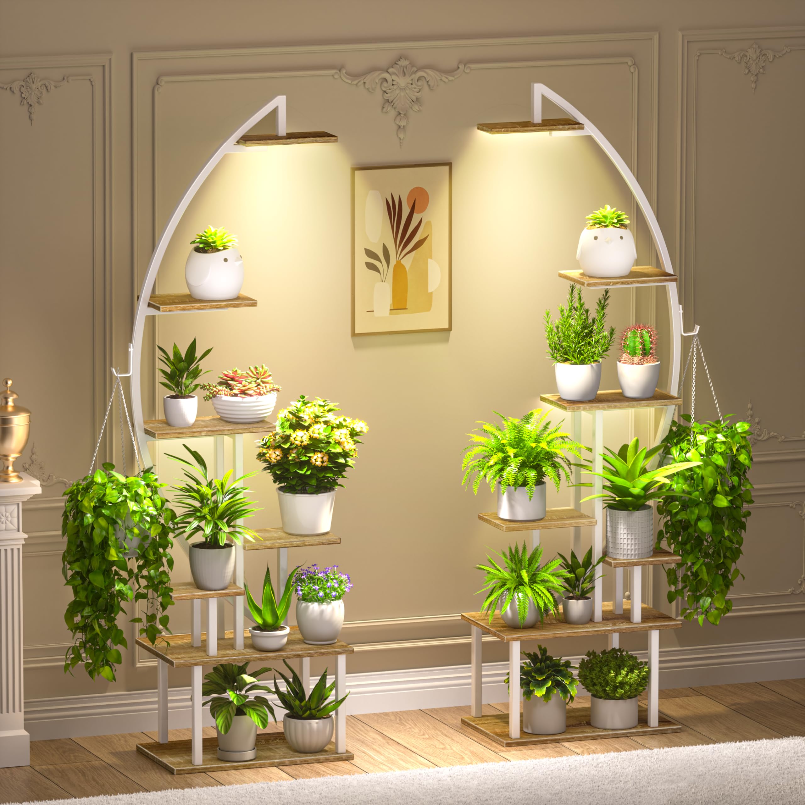 Plant Stand Indoor with Grow Lights, 7 Tiered Metal Plant Stand for Indoor Plants Multiple