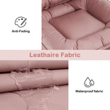 Armless Swivel Accent Chair with Height Adjustment - Pink Tech Cloth Vanity Chair