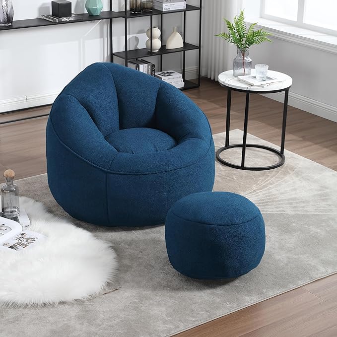 Bean bag sofa chair with foam padded velvet bean bag chair