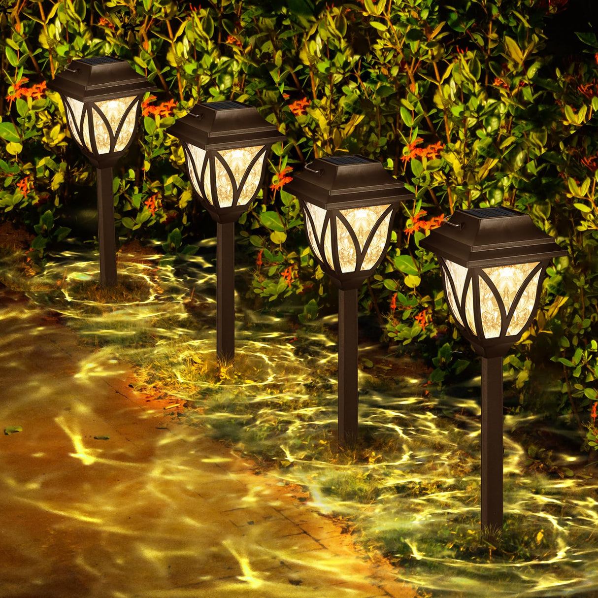 8 Pack Solar Lights Outdoor Waterproof Solar Garden Lights, Solar Lights