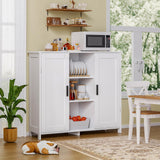 Storage Cabinet with 2 Doors and 4 Storage Shelves, Credenza Buffet Cabinet