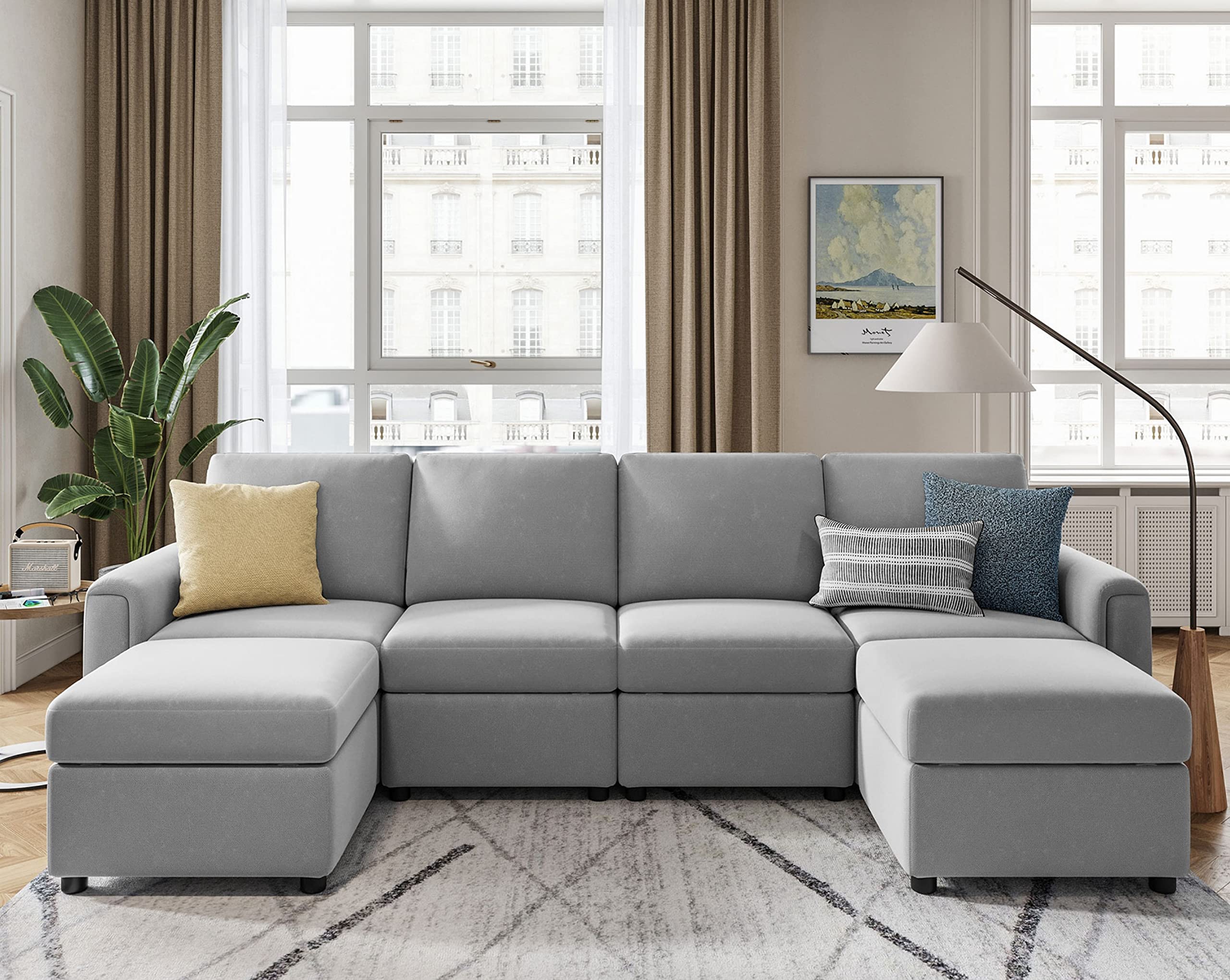 Modular Sectional Sofa, Convertible U Shaped Sofa Couch