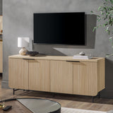 Modern Scandinavian Fluted Door Kitchen Storage Sideboard Buffet Cabinet Console,