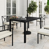Lily Pond 60" All-Weather Patio Table with Slatted Tabletop, Umbrella Hole