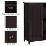 Bathroom Floor Cabinet, Modern Storage Freestanding Organizer Cabinet with Adjustable