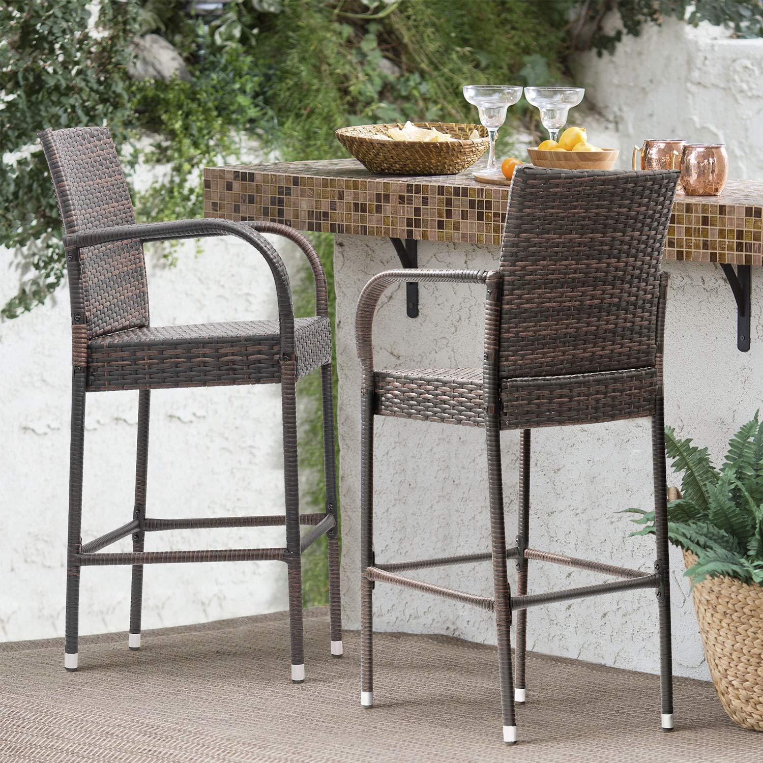 Patio Bar Stools Wicker Barstools Indoor Outdoor Bar Stool