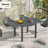 Expandable Patio Dining Table for 4-6, 35.5" -70.75" Aluminum Extendable