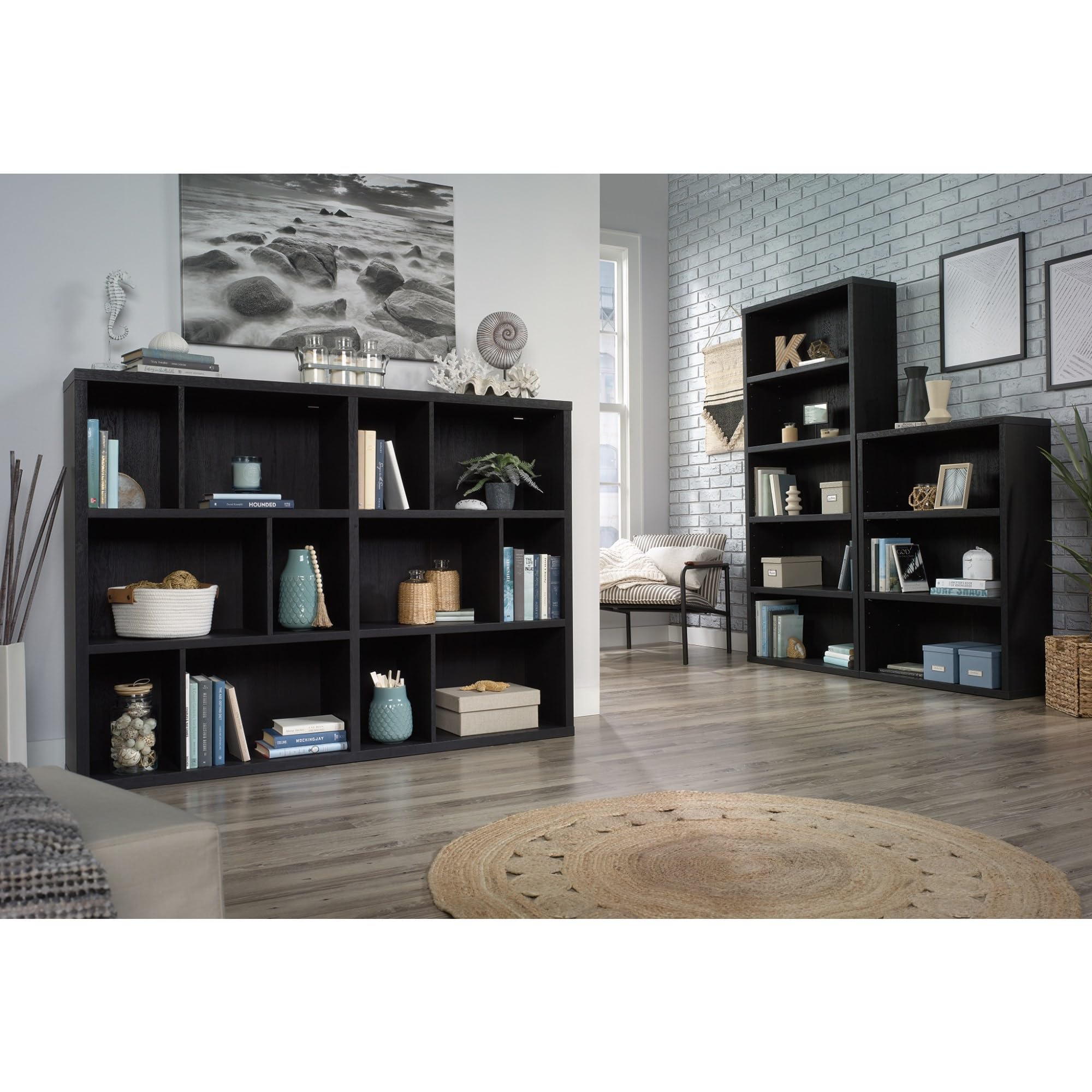 Miscellaneous Storage Modular Cube Storage Display Bookcase/Book Shelf, Raven Oak Finish