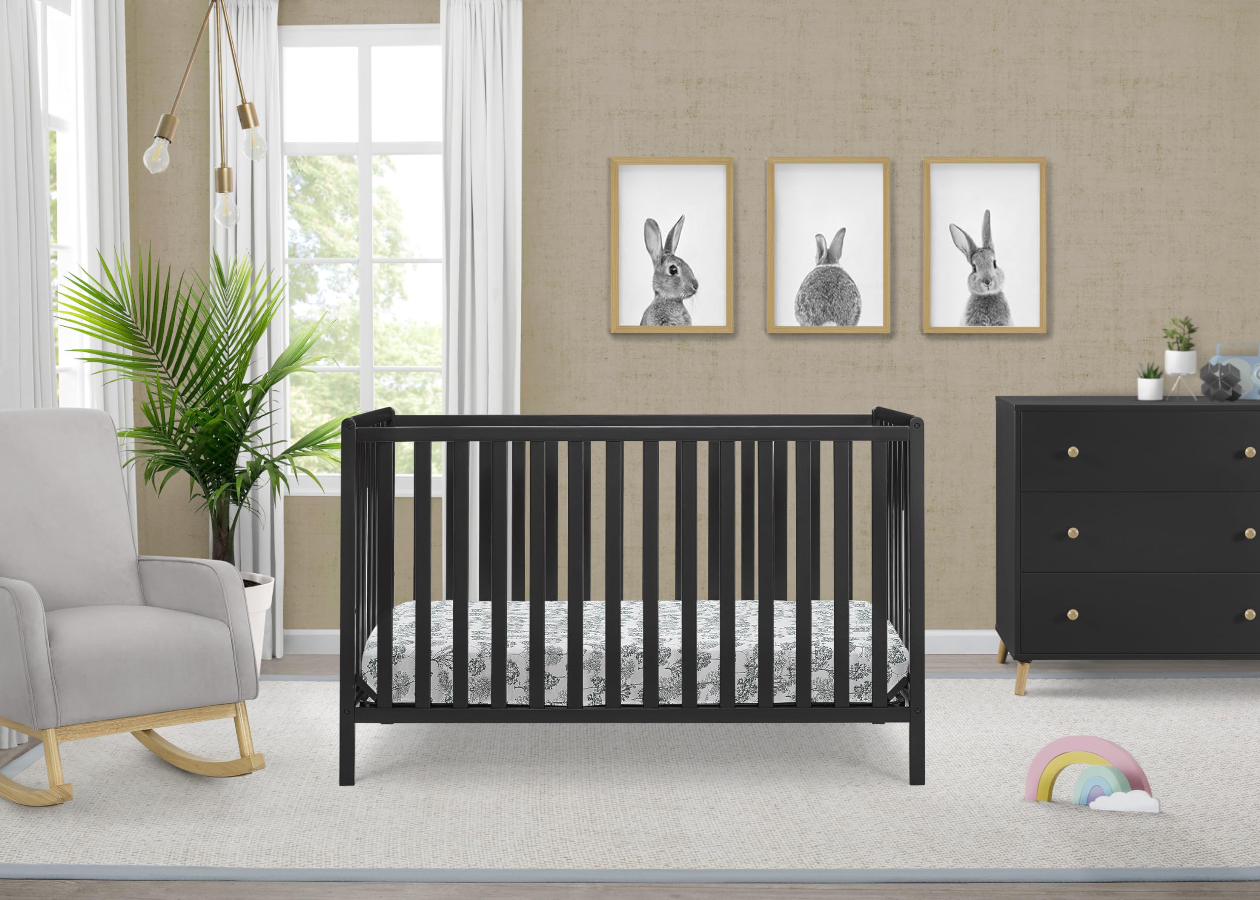 Heartland 4-in-1 Convertible Crib, Black