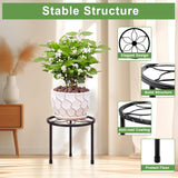 VECELO Metal Plant Stands Set of 5, Multiple Heavy Duty Flower Pot Stand, Round Plant Holder, Black