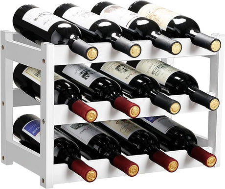 Rustic Wood Countertop Wine Rack 6 Bottles No Need Assembly Brown