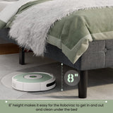 Twin Upholstered Bed Frame with Button-Tufted Headboard - Grey