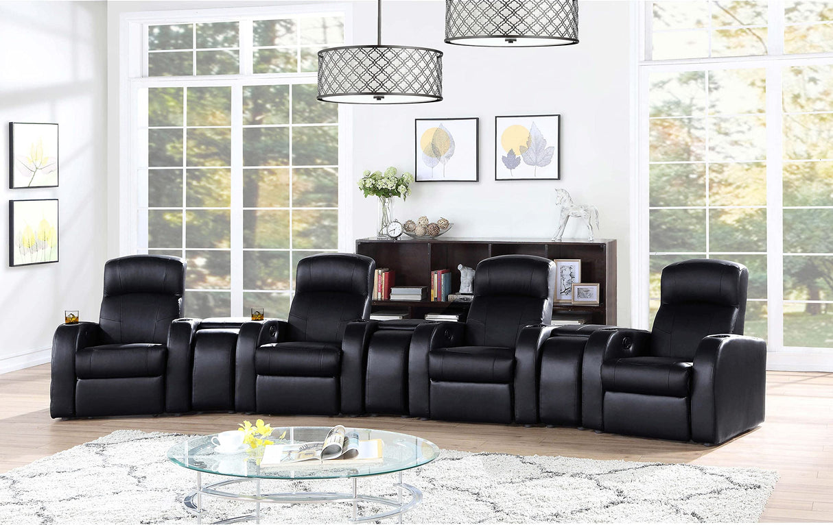 Cyrus Home Theater Upholstered Recliner Black 600001