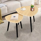Coffee Table Set of 2 Triangular End Side Tables Modern Industrial Simple Nightstand
