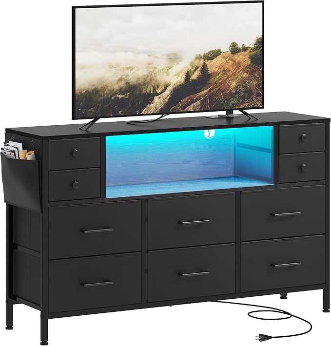 TV Stand with Charging Station, Dresser