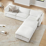 Sectional Modular Down Filled Sofa, Comfty Feather 3 Seat Cloud Couch