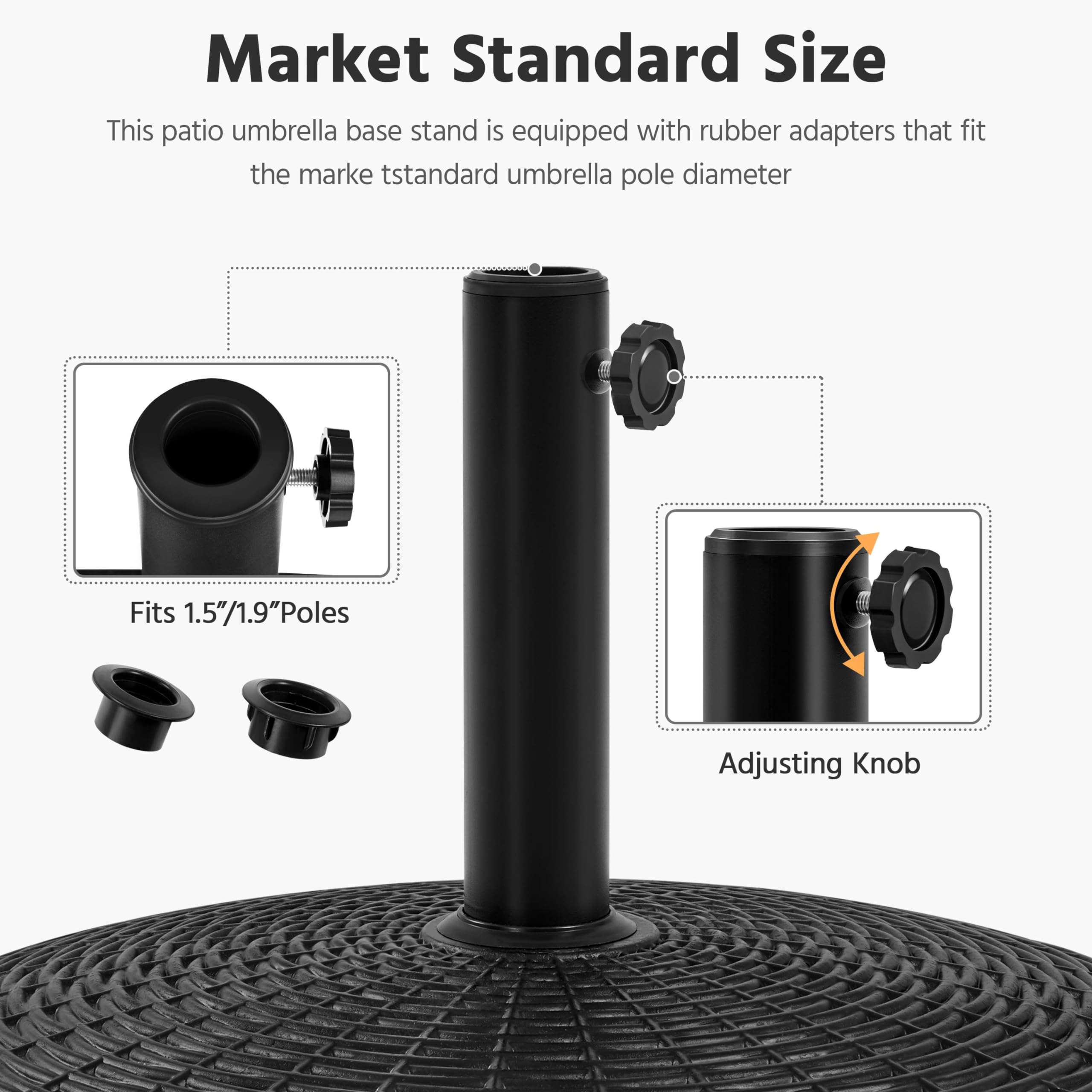 20.5" 55.7lbs Patio Umbrella Base Self-weight Heavy-Duty Resin Base Stand