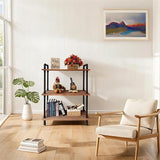 Industrial Bookshelves, Wood Pipe Bookshelf, 5 Shelf Rustic Display Storage Tall Standing