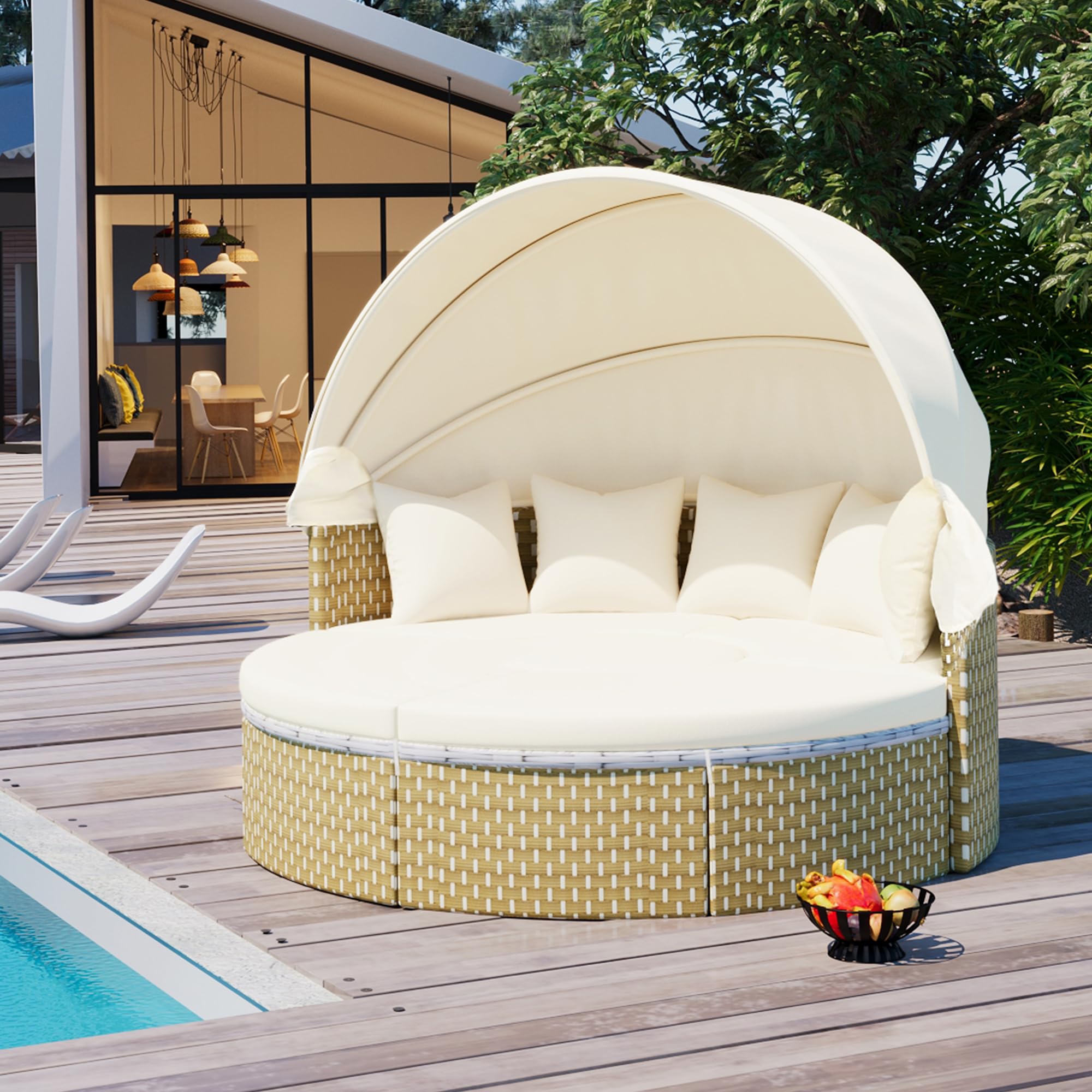 Patio Furniture Round Outdoor Sectional Sofa Set