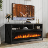 Fireplace TV Stand for TVs Up to 75" TV with 60" Electric Fireplace,Entertainment Center