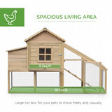 69" Wooden Chicken Coop, Poultry Cage Hen House with Connecting Ramp