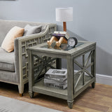 Farmhouse End Table Living Room, Furniture Solid Wood Square Large Side Tables