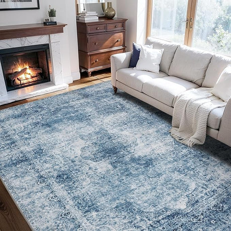 Rugs for Living Room Rug Carpet Vintage 8x10 Rug Machine Washable Rugs for Bedroom