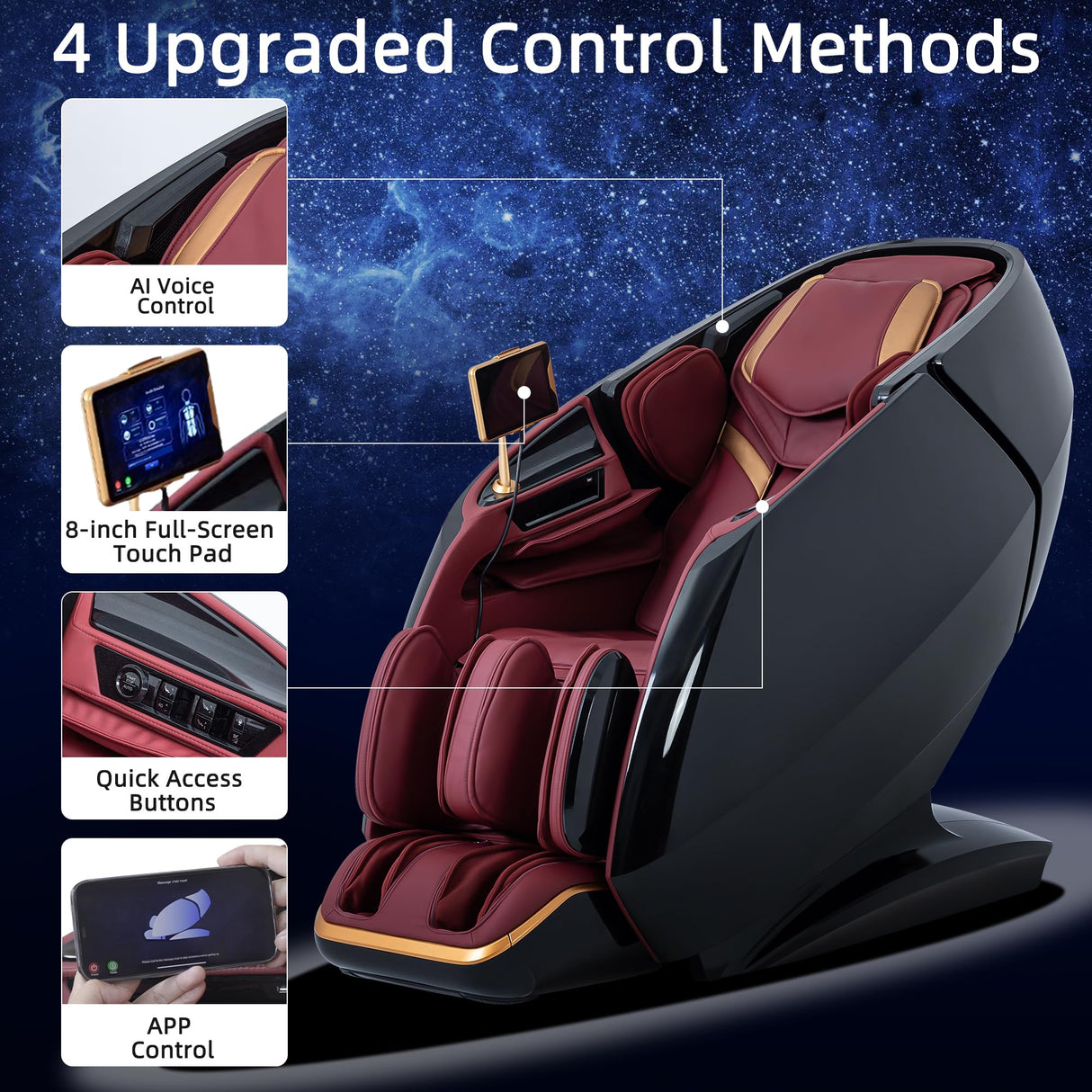 A860 2024 Full Body 4D Massage Chair - Intelligent Health Detection, Dual-Core System