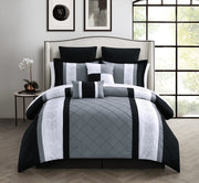 8-Piece Embroidery Comforter Set - Queen Livingston Black