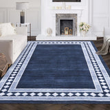 Large Area Rug 6x9 Washable Rugs Solid Area Rug Bordered Rugs Modern Geometric Rug,