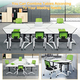 Conference Table, Mobile Training Table with Silent Wheels