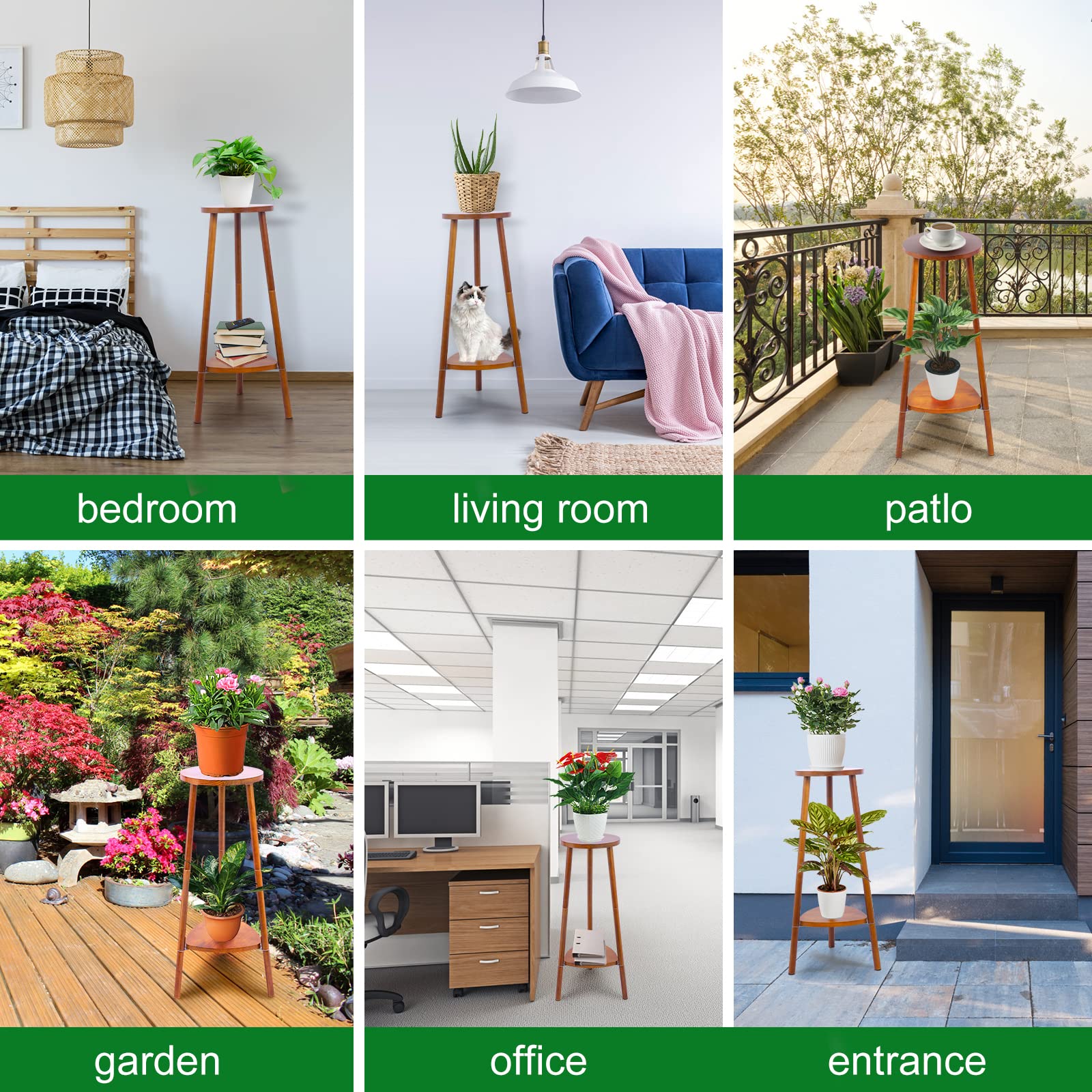 WoodHaven 2-Tier Convertible Wooden Plant Stand