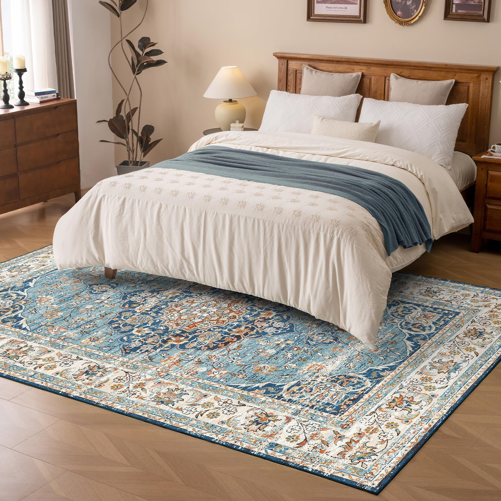 Washable Rug, 5'x7' Stain Resistant Washable Rug, Machine Washable Rug with Non-Slip
