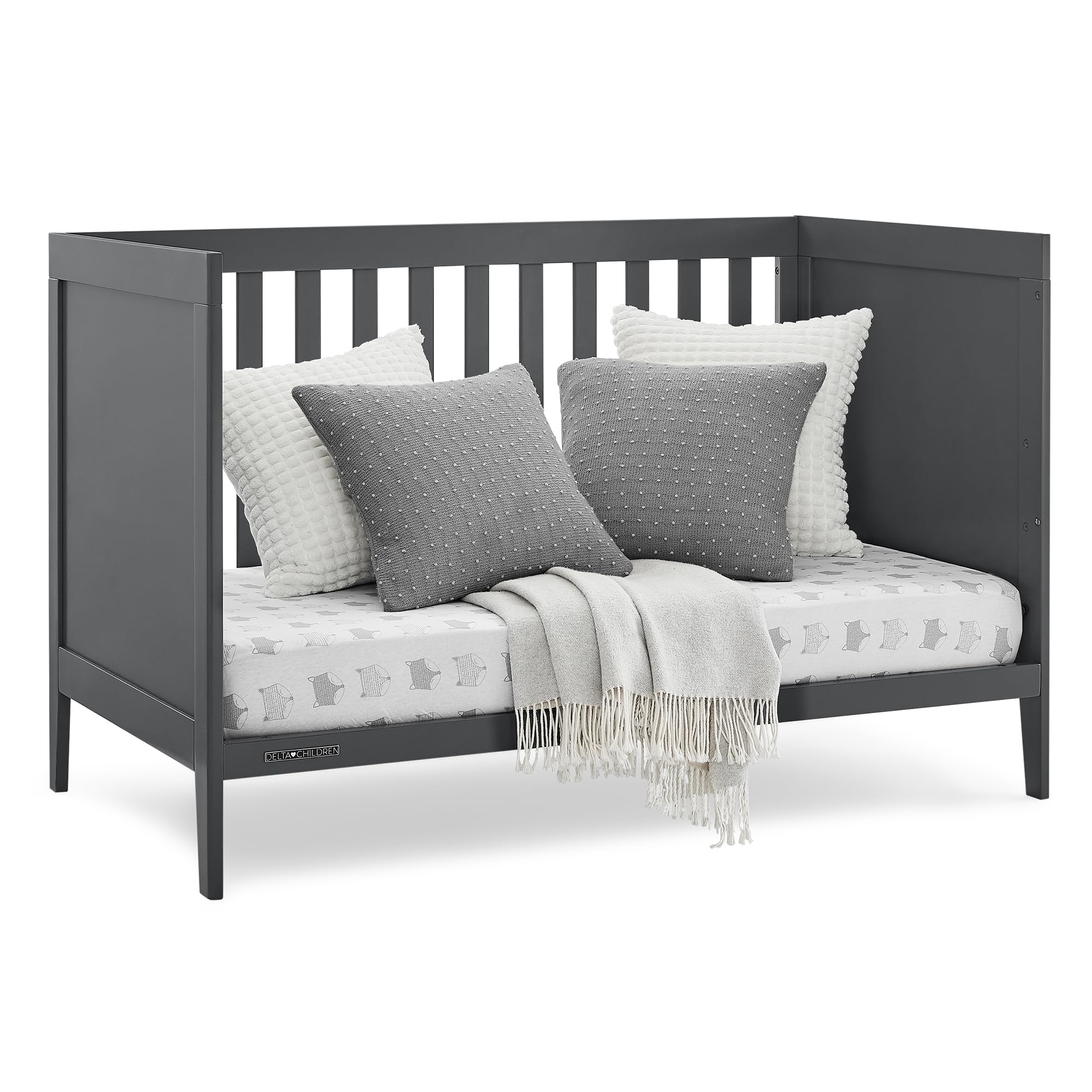 Hayes 4-in-1 Convertible Crib - Greenguard Gold Certified, Charcoal Grey