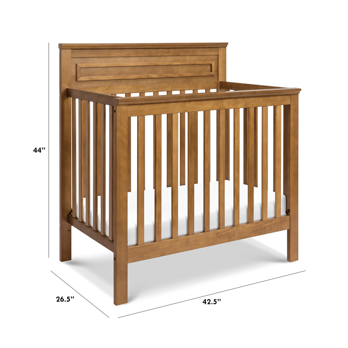 Autumn 4-in-1 Convertible Mini Crib in Chestnut, Greenguard Gold Certified