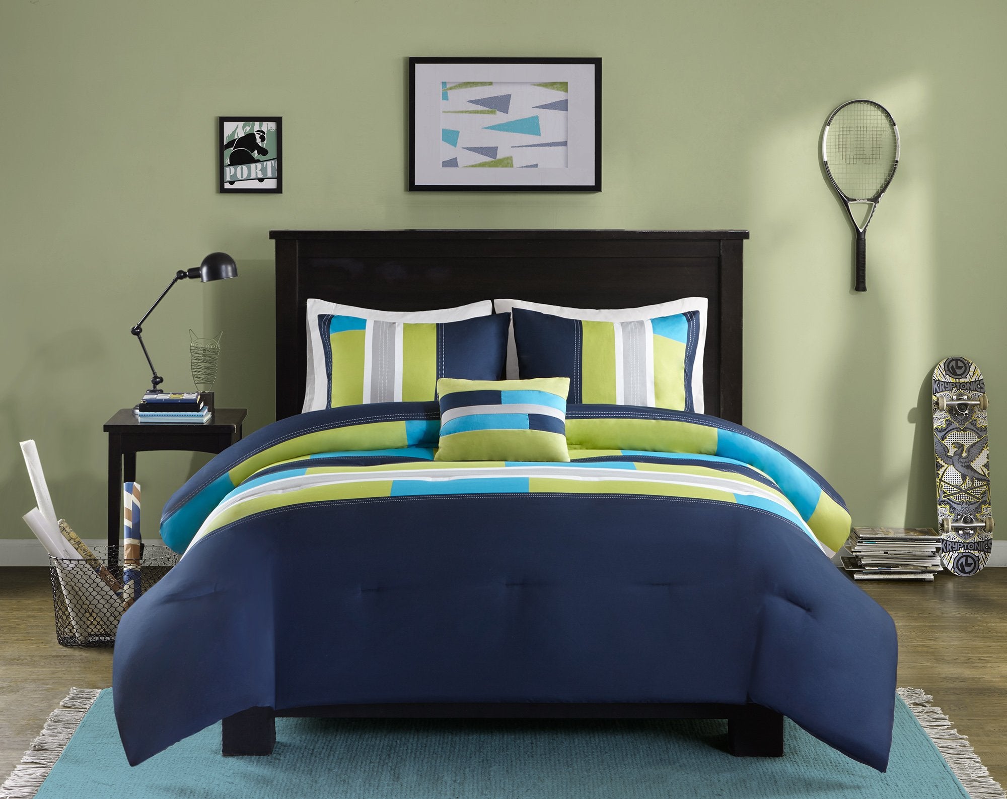 Casual Comforter Set Sporty Design, Vibrant Color