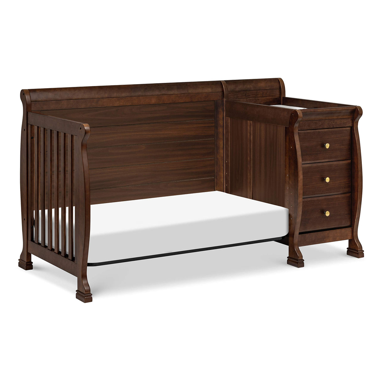 Kalani 4-in-1 Convertible Crib and Changer Combo in Espresso