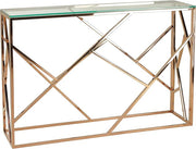 Tavy Contemporary Glass Console Table, Rose Gold,CH-AT656214