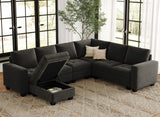 Modular Sectional Sofa Couch 7-Seater Convertible Sectional Sofa Velvet Modular