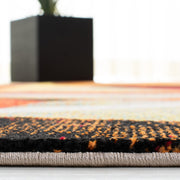 Porcello Collection Area Rug - 8' x 10', Orange & Red, Modern Abstract Design