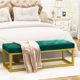 Upholstered Ottoman Bench Velvet Shoe Entryway Bedroom Bench, Modern Foot Rest