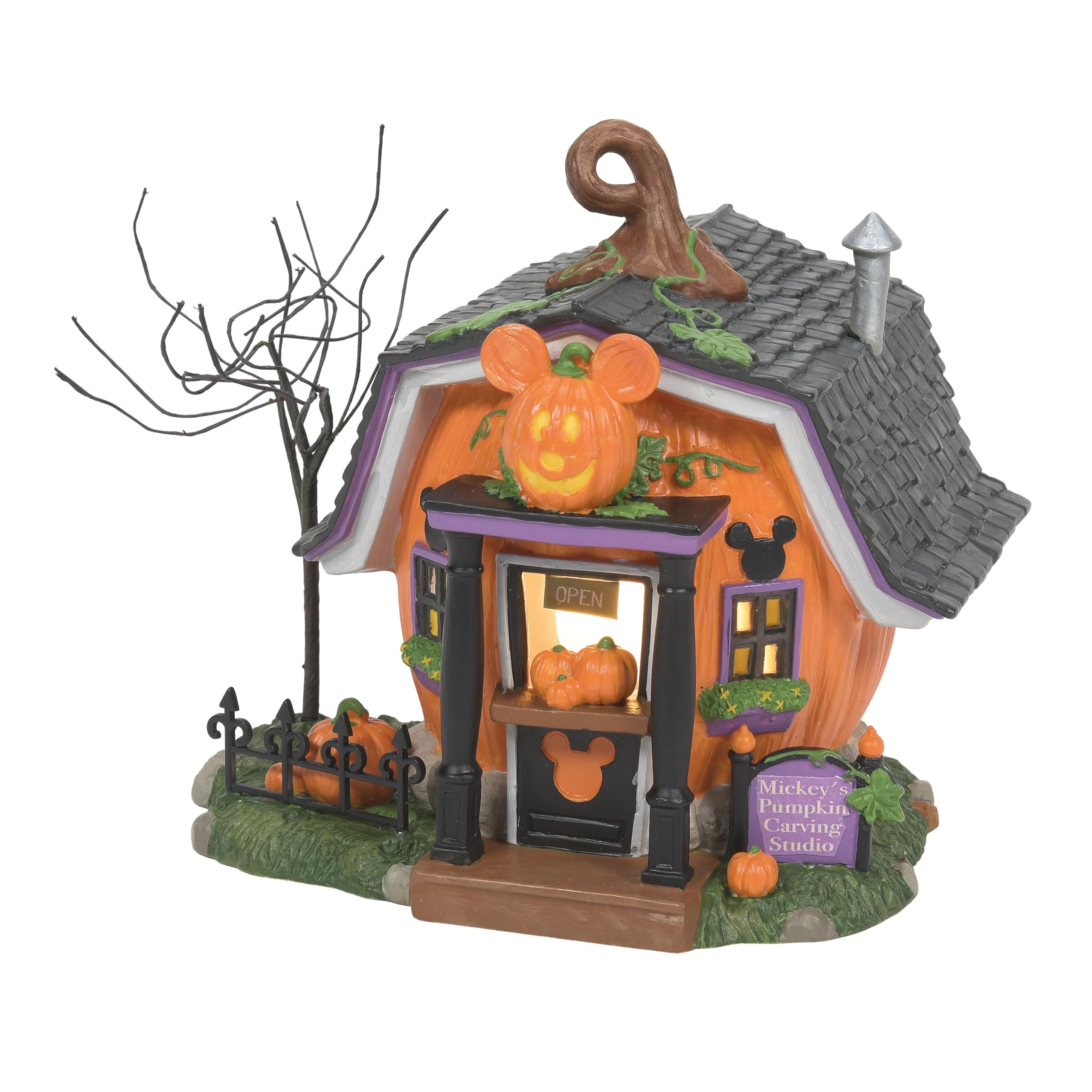 Disney Village Halloween Pumpkintown Mickey Mouse Carving Studio Lit Building